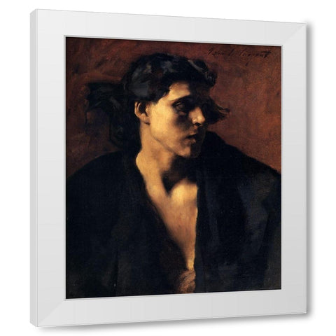 Study of a Model, 1879-80 White Modern Wood Framed Art Print by Sargent, John Singer