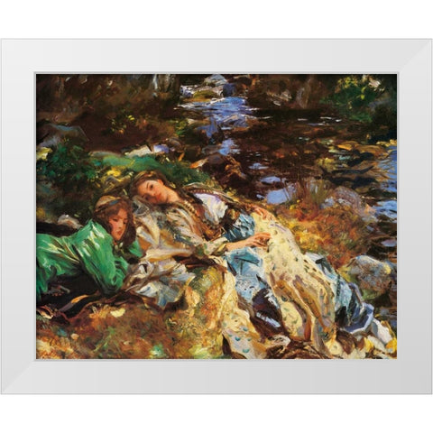 The Brook, 1907 White Modern Wood Framed Art Print by Sargent, John Singer