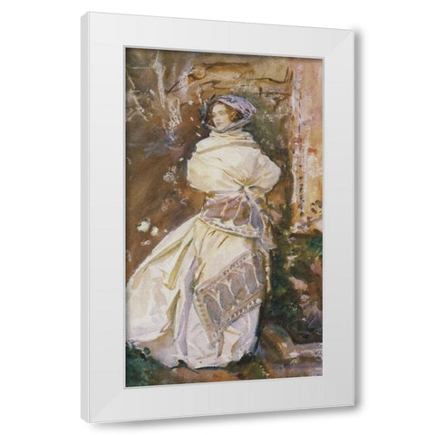 The Cashmere Shawl, 1910 White Modern Wood Framed Art Print by Sargent, John Singer