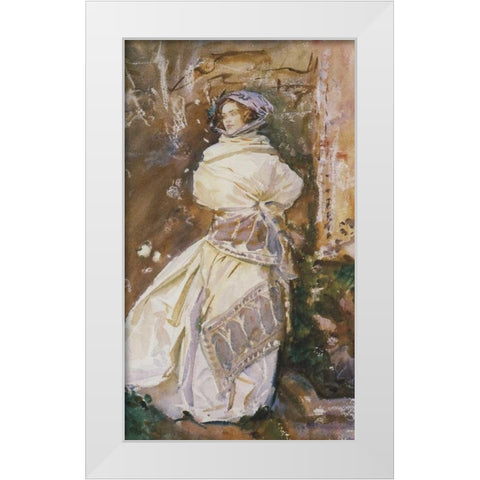 The Cashmere Shawl, 1910 White Modern Wood Framed Art Print by Sargent, John Singer
