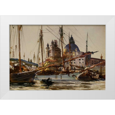 The Church of Santa Maria della Salute from Giudecca, 1904-09 White Modern Wood Framed Art Print by Sargent, John Singer