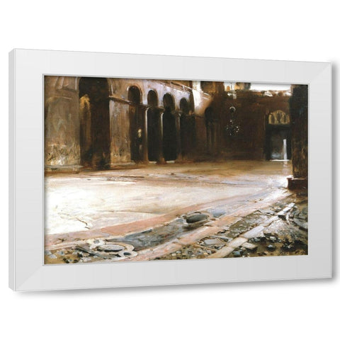 The Pavement of Saint Marks, 1898 White Modern Wood Framed Art Print by Sargent, John Singer