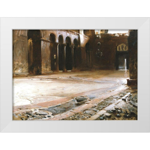 The Pavement of Saint Marks, 1898 White Modern Wood Framed Art Print by Sargent, John Singer