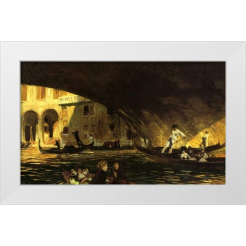 The Rialto, Venice, 1911 White Modern Wood Framed Art Print by Sargent, John Singer