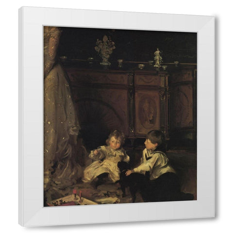 The Sitwell Family (detail) White Modern Wood Framed Art Print by Sargent, John Singer
