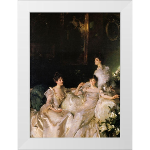 The Wyndham Sisters White Modern Wood Framed Art Print by Sargent, John Singer