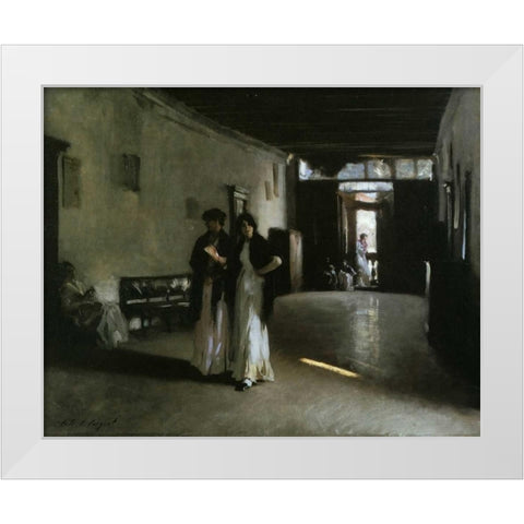 Venetian Interior, 1880 White Modern Wood Framed Art Print by Sargent, John Singer