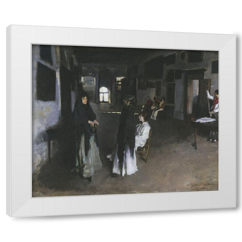 Venetian Interior, 1880 White Modern Wood Framed Art Print by Sargent, John Singer