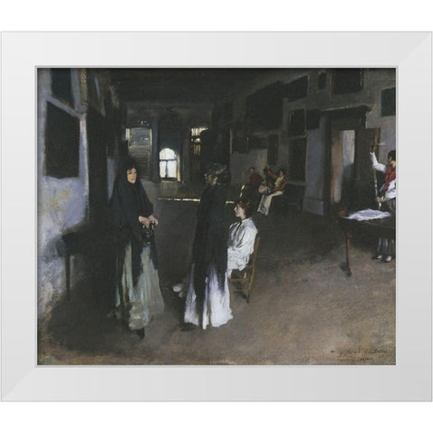 Venetian Interior, 1880 White Modern Wood Framed Art Print by Sargent, John Singer