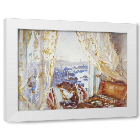 View from a Window, Genoa White Modern Wood Framed Art Print by Sargent, John Singer