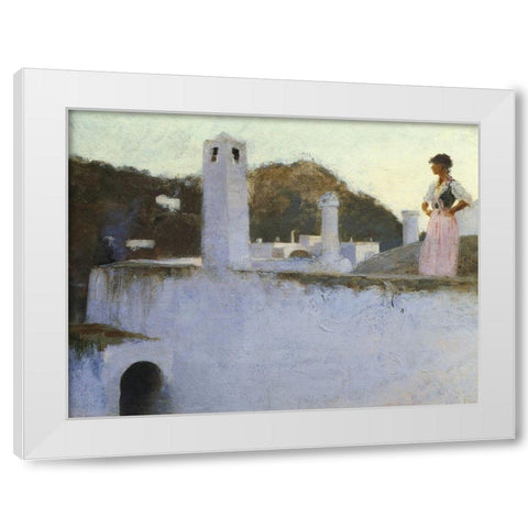 View of Capri, 1878 White Modern Wood Framed Art Print by Sargent, John Singer