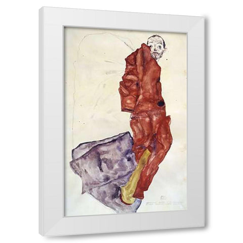 Hindering The Artist Is A Crime, It Is Murdering Life In The Bud White Modern Wood Framed Art Print by Schiele, Egon