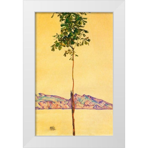 Little Tree 1912 White Modern Wood Framed Art Print by Schiele, Egon
