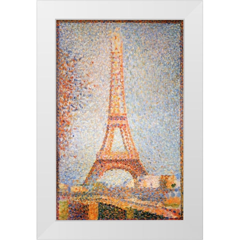 Eiffel Tower White Modern Wood Framed Art Print by Seurat, Georges