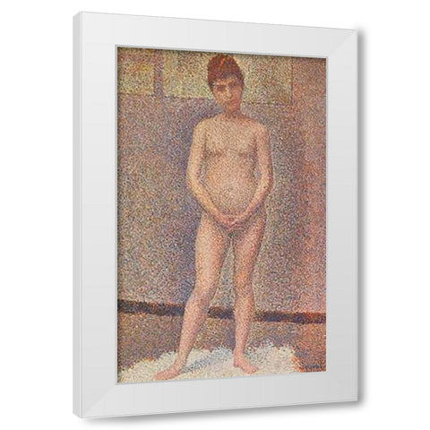 Standing Model White Modern Wood Framed Art Print by Seurat, Georges