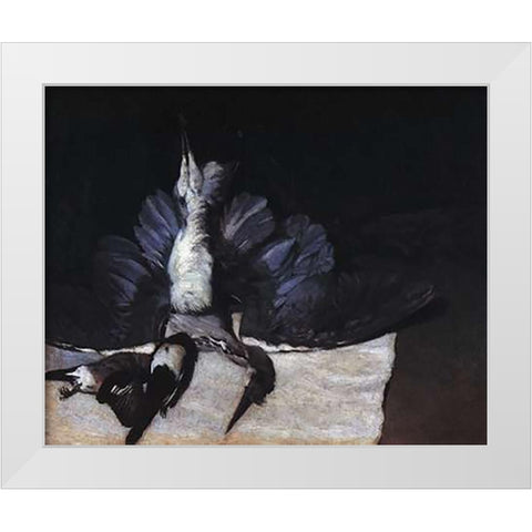 Still Life With Heron White Modern Wood Framed Art Print by Sisley, Alfred