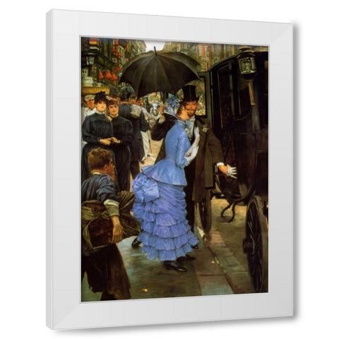 Bridemaid White Modern Wood Framed Art Print by Tissot, James Jacques