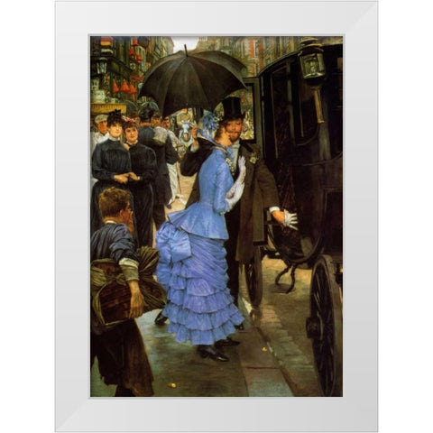 Bridemaid White Modern Wood Framed Art Print by Tissot, James Jacques