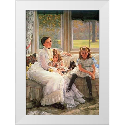 Chapple Gill Family Lower Lea Woolton White Modern Wood Framed Art Print by Tissot, James