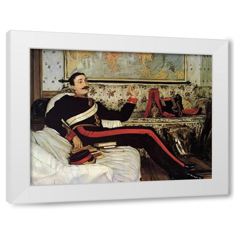 Colonel Frederick Burnaby White Modern Wood Framed Art Print by Tissot, James