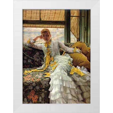 July White Modern Wood Framed Art Print by Tissot, James