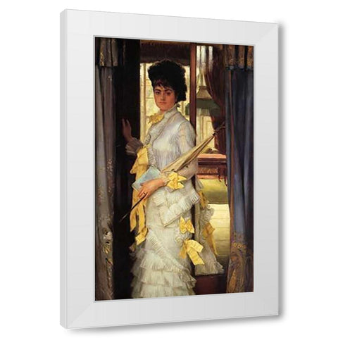 Miss Lloyd White Modern Wood Framed Art Print by Tissot, James