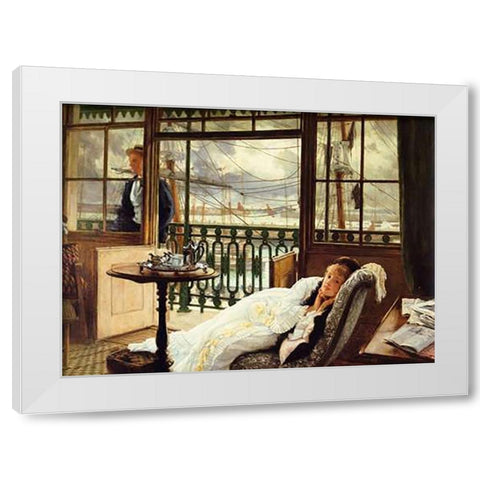Passing Storm White Modern Wood Framed Art Print by Tissot, James