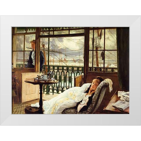 Passing Storm White Modern Wood Framed Art Print by Tissot, James