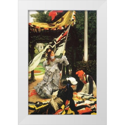 Still On Top White Modern Wood Framed Art Print by Tissot, James Jacques
