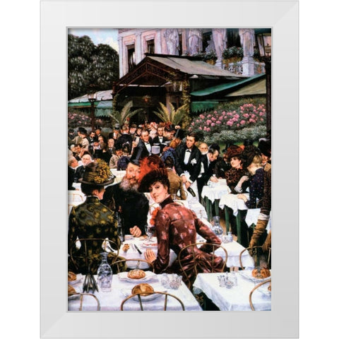 The Artists Ladies White Modern Wood Framed Art Print by Tissot, James Jacques