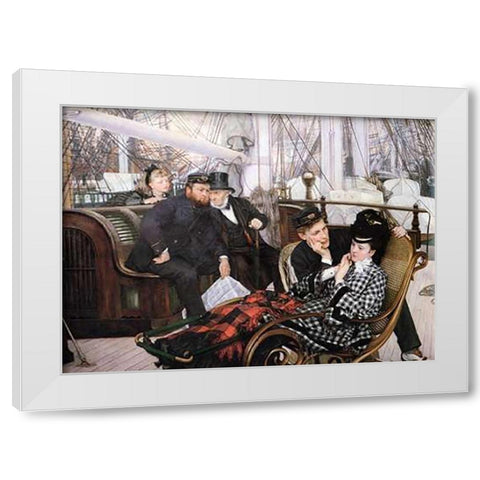 The Last Evening White Modern Wood Framed Art Print by Tissot, James