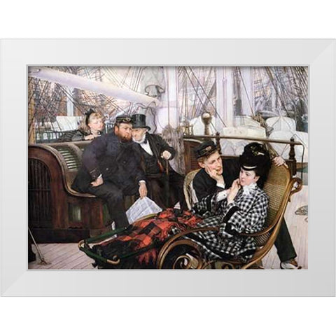 The Last Evening White Modern Wood Framed Art Print by Tissot, James