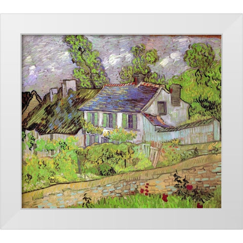 House In Auvers White Modern Wood Framed Art Print by Van Gogh, Vincent