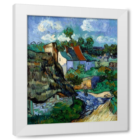 Houses At Auvers White Modern Wood Framed Art Print by Van Gogh, Vincent
