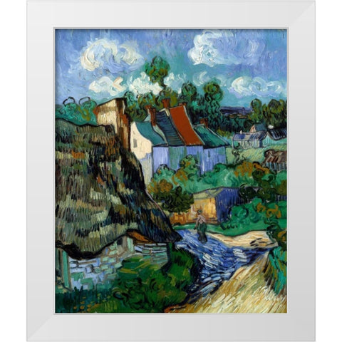 Houses At Auvers White Modern Wood Framed Art Print by Van Gogh, Vincent