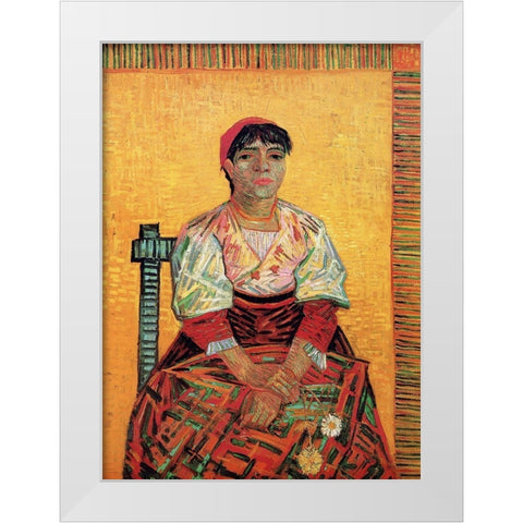Italian Woman White Modern Wood Framed Art Print by Van Gogh, Vincent