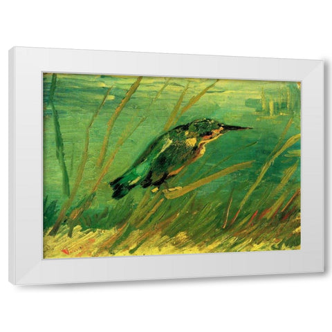 Kingfisher White Modern Wood Framed Art Print by Van Gogh, Vincent