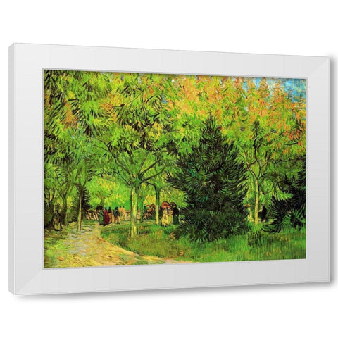 Lane In Public Gardens Arles White Modern Wood Framed Art Print by Van Gogh, Vincent