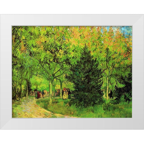 Lane In Public Gardens Arles White Modern Wood Framed Art Print by Van Gogh, Vincent