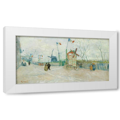 Le Moulin A Poivre White Modern Wood Framed Art Print by Van Gogh, Vincent