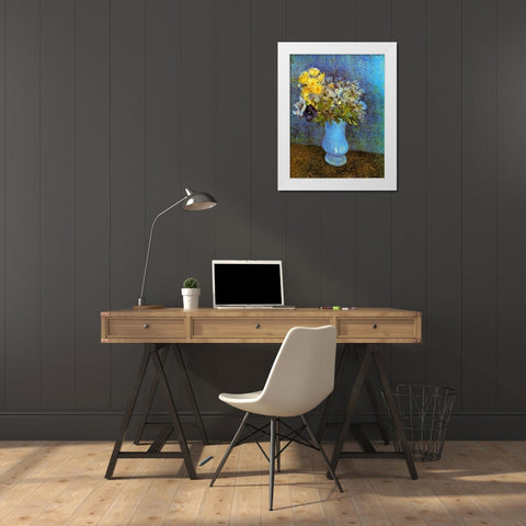 Lilacs Daisies Anemones White Modern Wood Framed Art Print by Van Gogh, Vincent