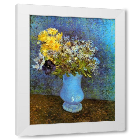 Lilacs Daisies Anemones White Modern Wood Framed Art Print by Van Gogh, Vincent