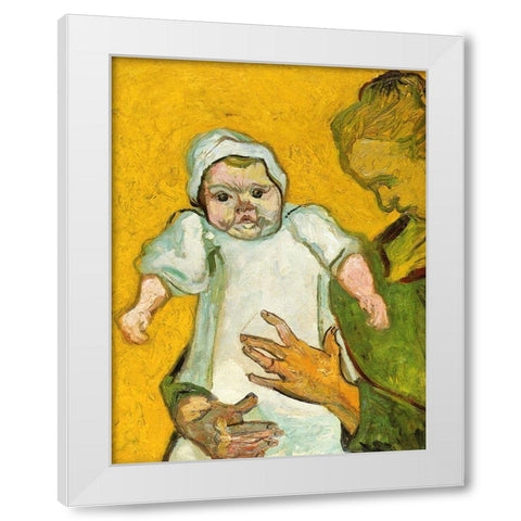 Madame Roulin And Baby White Modern Wood Framed Art Print by Van Gogh, Vincent