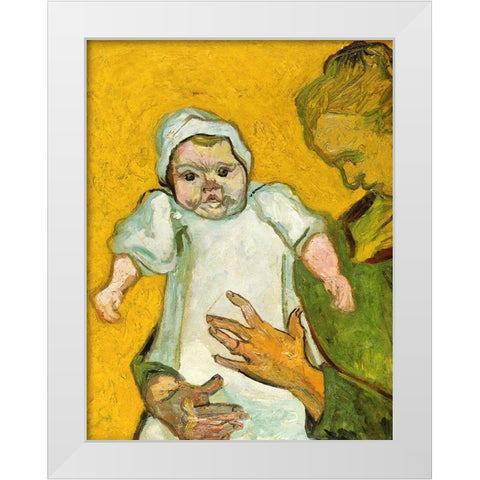 Madame Roulin And Baby White Modern Wood Framed Art Print by Van Gogh, Vincent