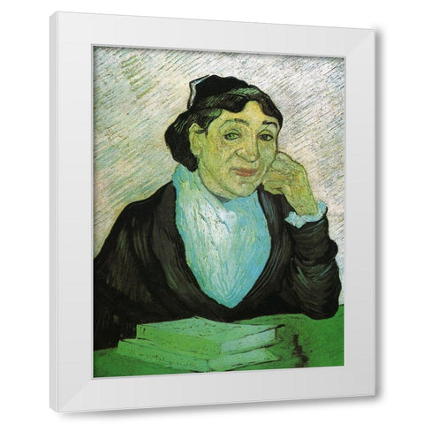 Madame Trabuc White Modern Wood Framed Art Print by Van Gogh, Vincent