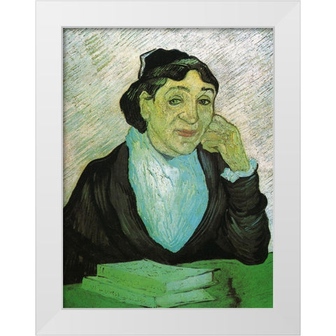 Madame Trabuc White Modern Wood Framed Art Print by Van Gogh, Vincent