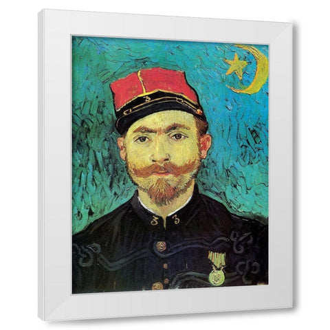 Milliet 2nd Lt Zouaves White Modern Wood Framed Art Print by Van Gogh, Vincent
