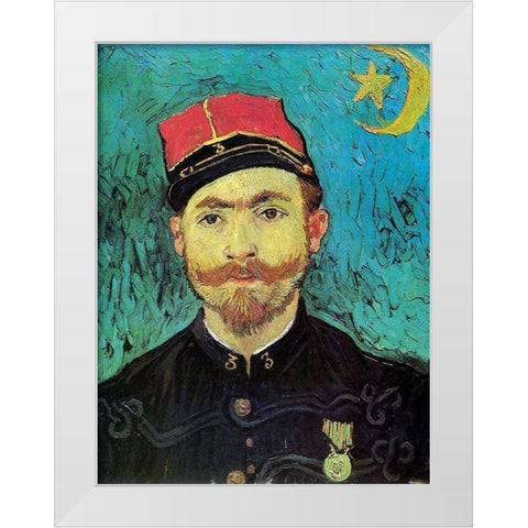 Milliet 2nd Lt Zouaves White Modern Wood Framed Art Print by Van Gogh, Vincent