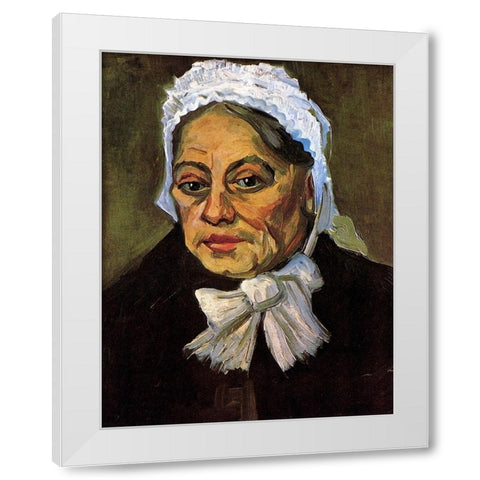 Old Woman White Cap White Modern Wood Framed Art Print by Van Gogh, Vincent