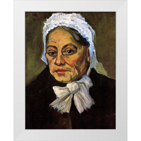 Old Woman White Cap White Modern Wood Framed Art Print by Van Gogh, Vincent